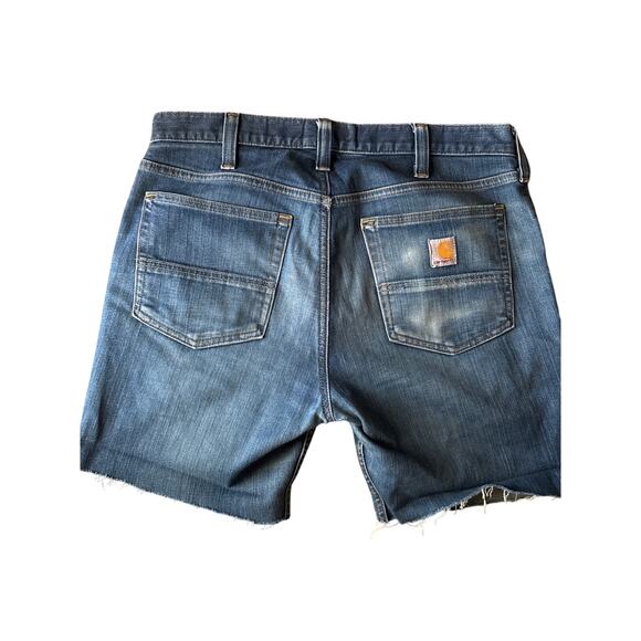 Carhartt 33” faded Blue Denim Cutoff Shorts Jorts - Picture 1 of 7